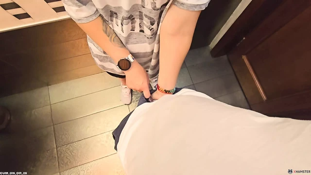 Stranger again cum in my panties in Restaurants toilet
