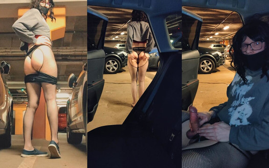 Riskantes Blankziehen Und Abspritzen in Einer Tiefgarage