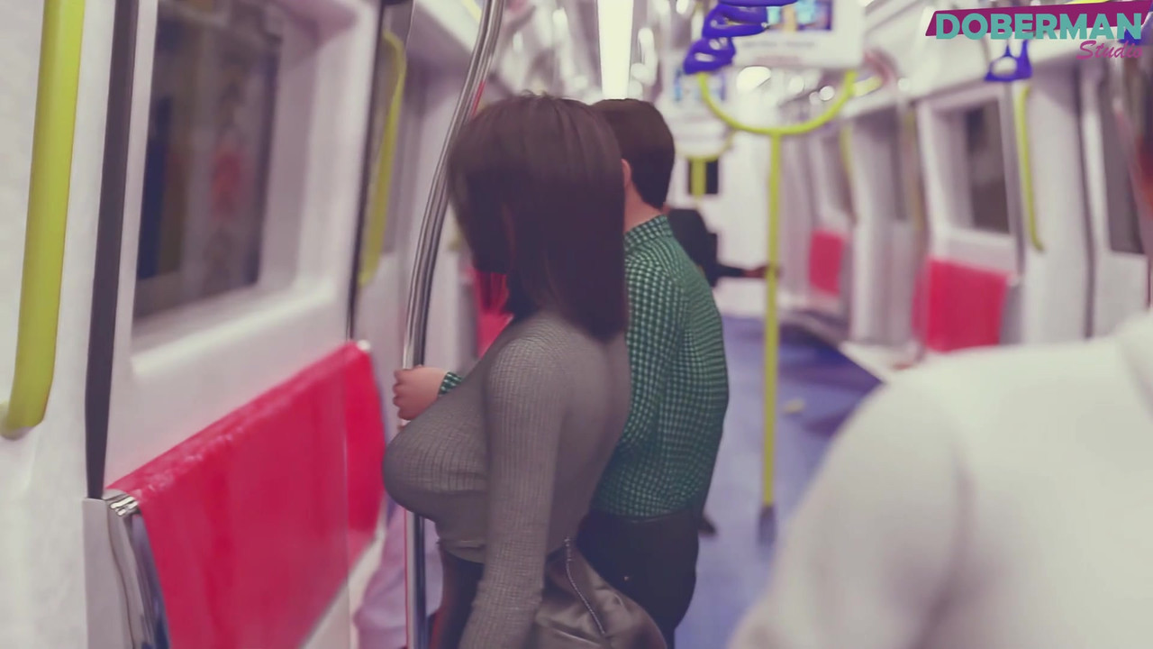 DobermanStudio Linda savvy heißen arsch untreue schluckt den großen schwanz ihres liebhabers vor ihrem cuckold-freund in der u-bahn