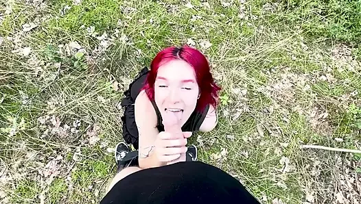 Ormanda Açık Hava Oral Seks - Neredeyse Yakalandı