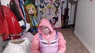 Espeon Cosplay Overtaken by Rubber Ditto, Gagged and Breathplay
