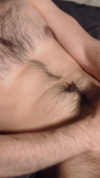 Spectacular moment from "Handsome man jerks off at night and stains his body with his own sperm"