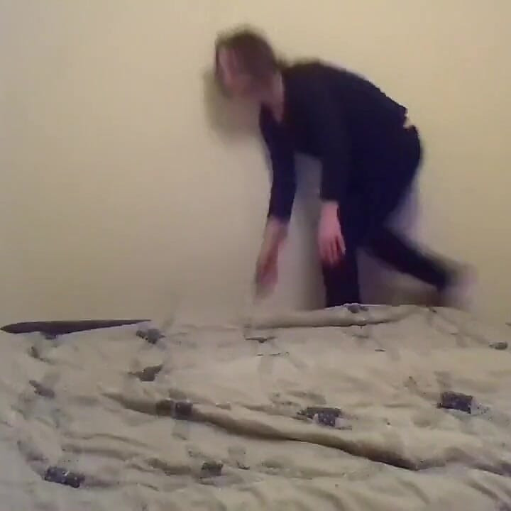 Clothed Transgirl Hoping You a Good Nite & Making a Guest Bed for You (sfw)