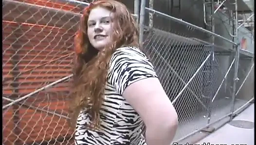 Chubby curvy BBW redhead vintage solo model hairy