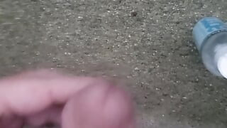 Cumming on Feet Outside