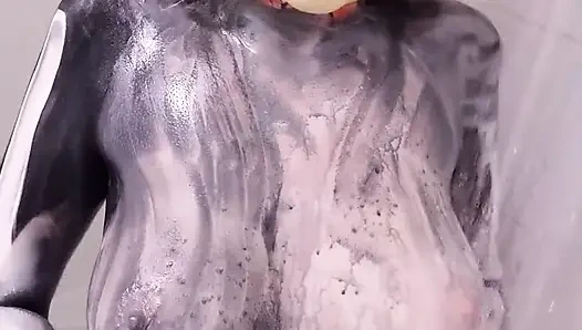 Skeleton Bodypaint Shower & Tit Play