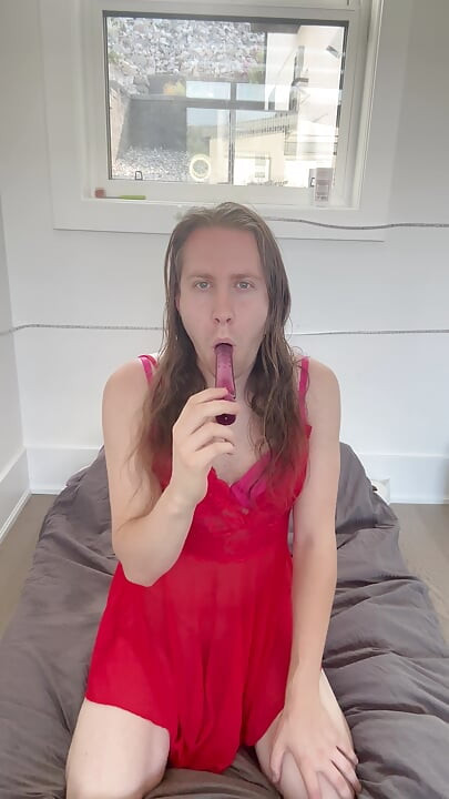Young Trans Girl Plays With Her Tight Ass
