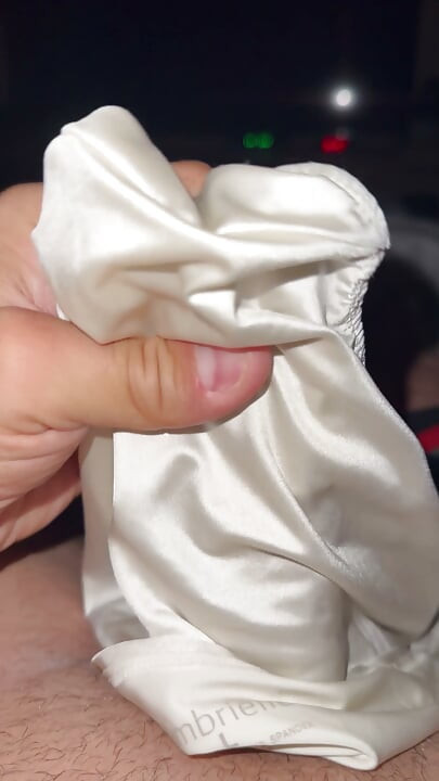 Satin panties creamed