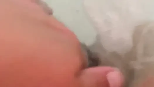 Massaging my pussy in the bath