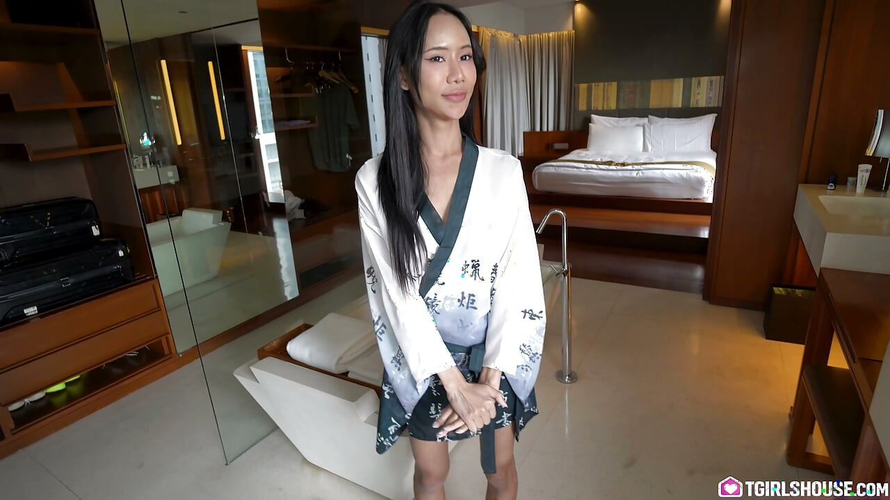 TGIRLSHOUSE - Petite Asian Ladyboy Gets Her Ass Impregnated