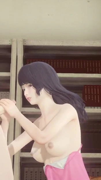 Memorable moment from "Hentai Uncensored - Futanari cum in Shoko's face in library"