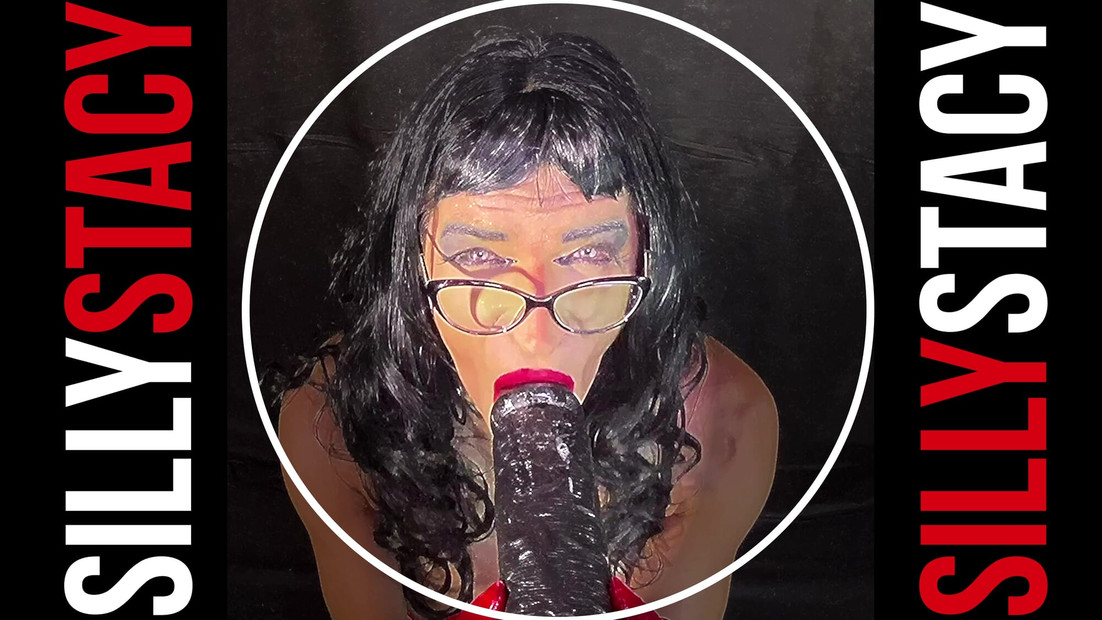 Dirty Sissy suck black dildo
