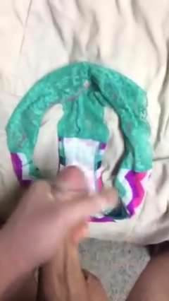 Cumshot into panties