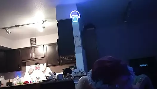 Sexy Cyber Elf gives amazing blowjob, gets fucked & dominated hard by big cock, and creampied (close up, POV)