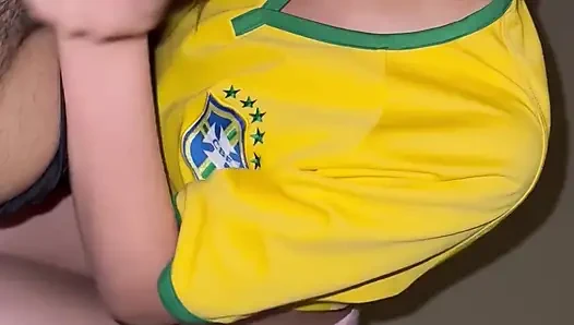 Young Man Sucking Cock and Riding Her Boyfriend Who Richly Screams with Pleasure