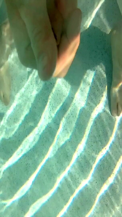 Powerful moment from "In the pool with my cock out and getting blown by the jets"