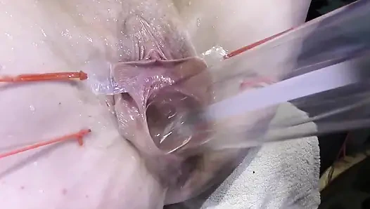 Far Spread Pussy Close up Fucking with Lamp 1000watt