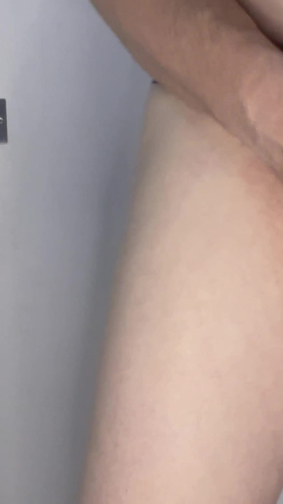 Key moment from "Straight guy wearing wifes blue lingerie g string with his hard cock"