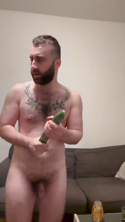 Fucking My Ass Deep with a Thick Cucumber