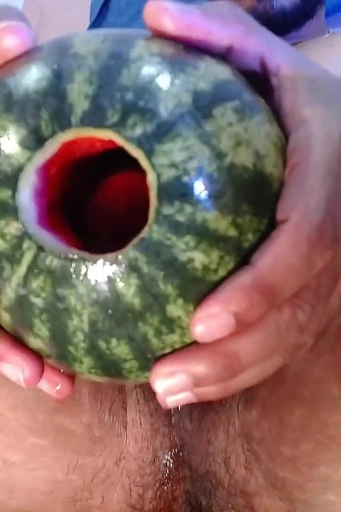 Come and Cum While You Watch Me Masturbate and Cum While Fucking This Watermelon