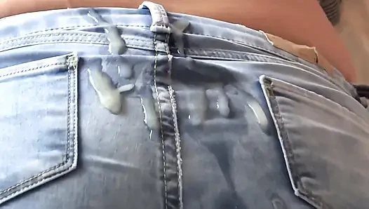 I Receive Big Cumshots in My Hairy Pussy and in My Ass with My Jeans on