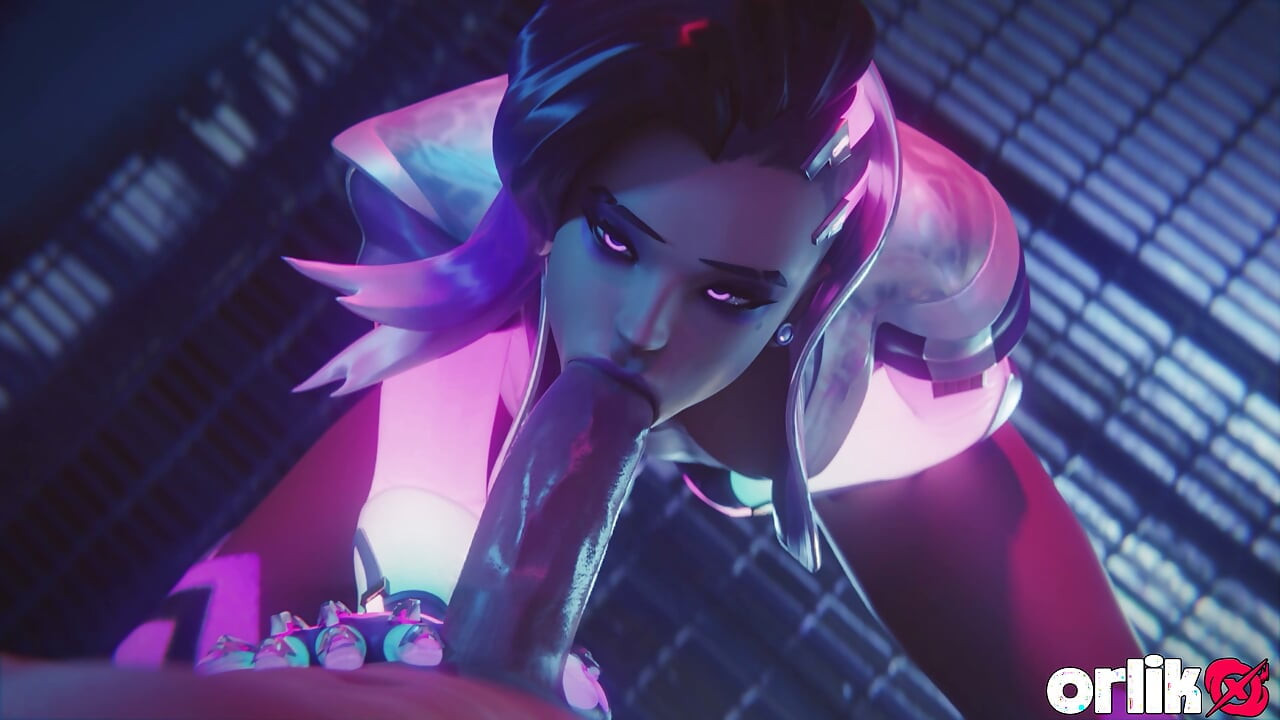Sombra From Overwatch - Sloppy Blowjob, Doggystyle Big Ass in Oil and Titfuck Cumshot 3D Animation