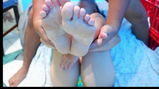 I love sucking your cock while I massage my feet and you fill me with your hot cum