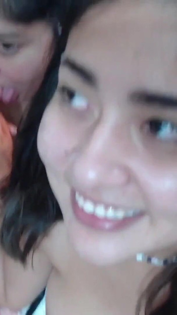 Unforgettable moment from "My virgin stepdaughter sucks a dick for the first time, threesome with my wife double cum on her"