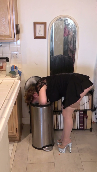Stepmom stuck in the garbage can needs sex to get free | Clip 1