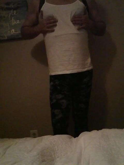 After shower getting dressed