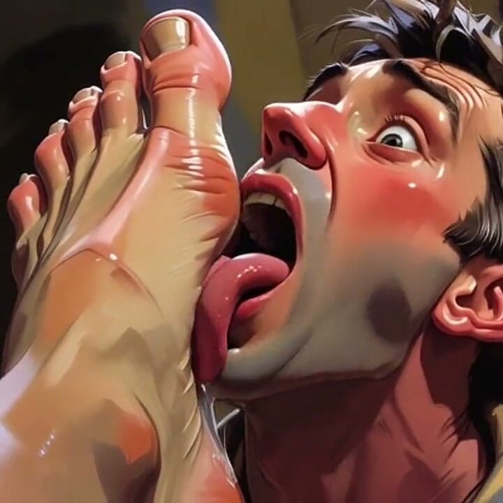 Submissive Man Licking Big Feet - Intense Humiliation