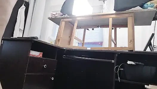 Sexy brunette doing naked chores around the house.