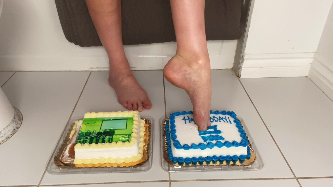 Destroying Your Birthday Cake Barefoot, in a bikini