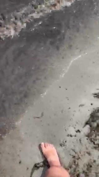Playing on the beach