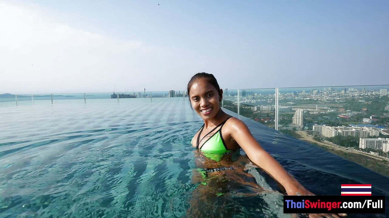 Anal penetration for my big ass Thai girlfriend after the pool