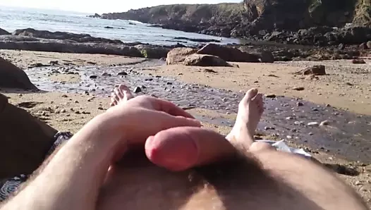 plajda başka bir handjob