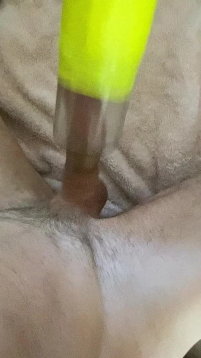 Stretching and bating young cock to orgasm