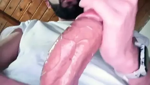 Intense masturbation with spit before bed.