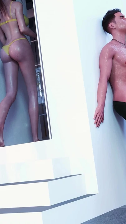 Iconic moment from "Cuckold Boyfriend Can't Get His Dick Hard Without His Girlfriend Giving Blowjobs To His Friends - Being"