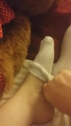 Pulling my smelly, sweaty socks off!