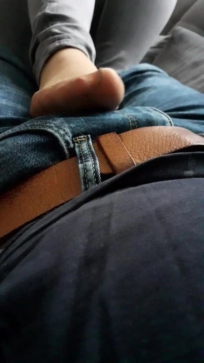 Nylon job in jeans