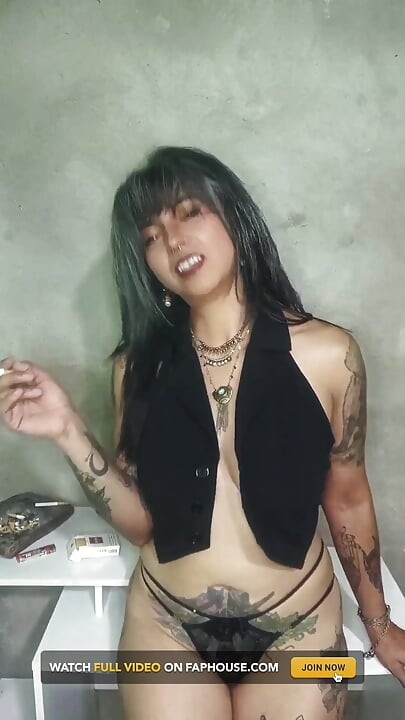Silent Topless Smoke Seduction