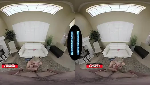 Ölümcül sert sanal gerçeklik - sevimli üniversiteli sarışın erkek arkadaşını yarağınla aldatıyor