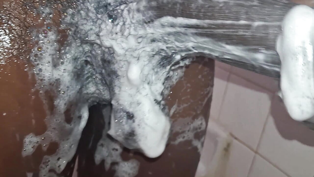 Cms Cleaning His Big Black Uncut Cock