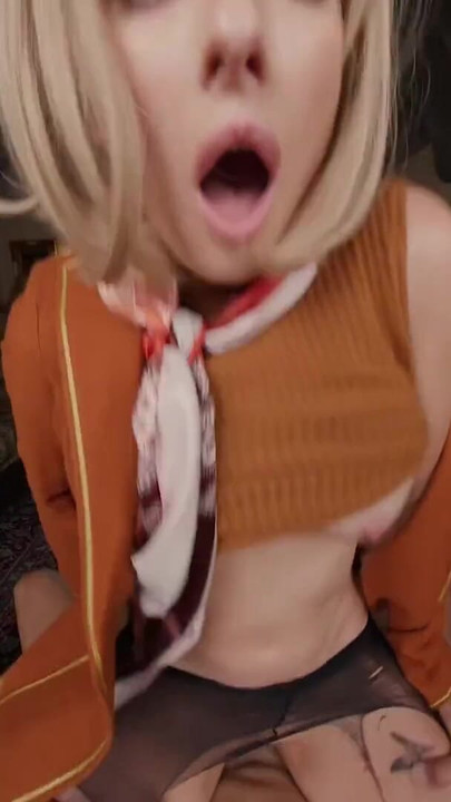 Must-see moment from "VR Conk: Blonde MILF Ashley Graham Fucks In Ripped Tights In Resident Evil 4 Cosplay Parody"