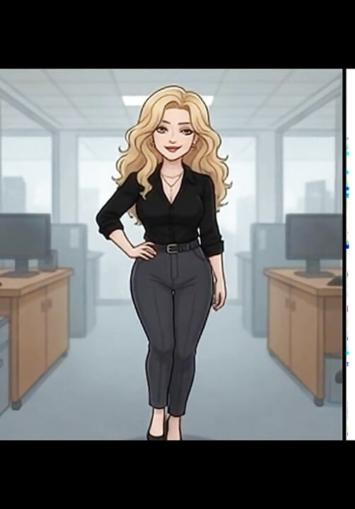 Spicy Cassandra has fun inside office
