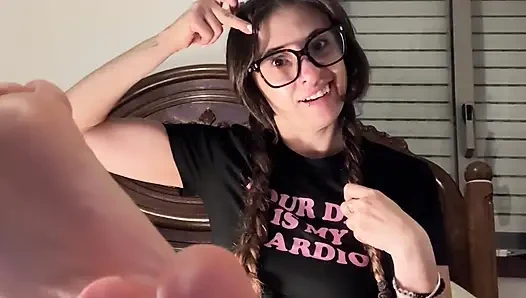 Nerdy Girl Showing Her Feet And Being Silly