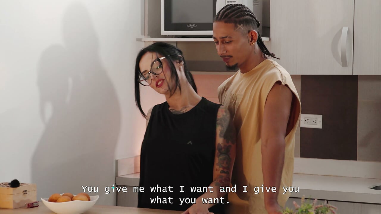 Goth Stepmom Lets Her Stepson BBC Fuck Her Anal in the Kitchen! Fercat
