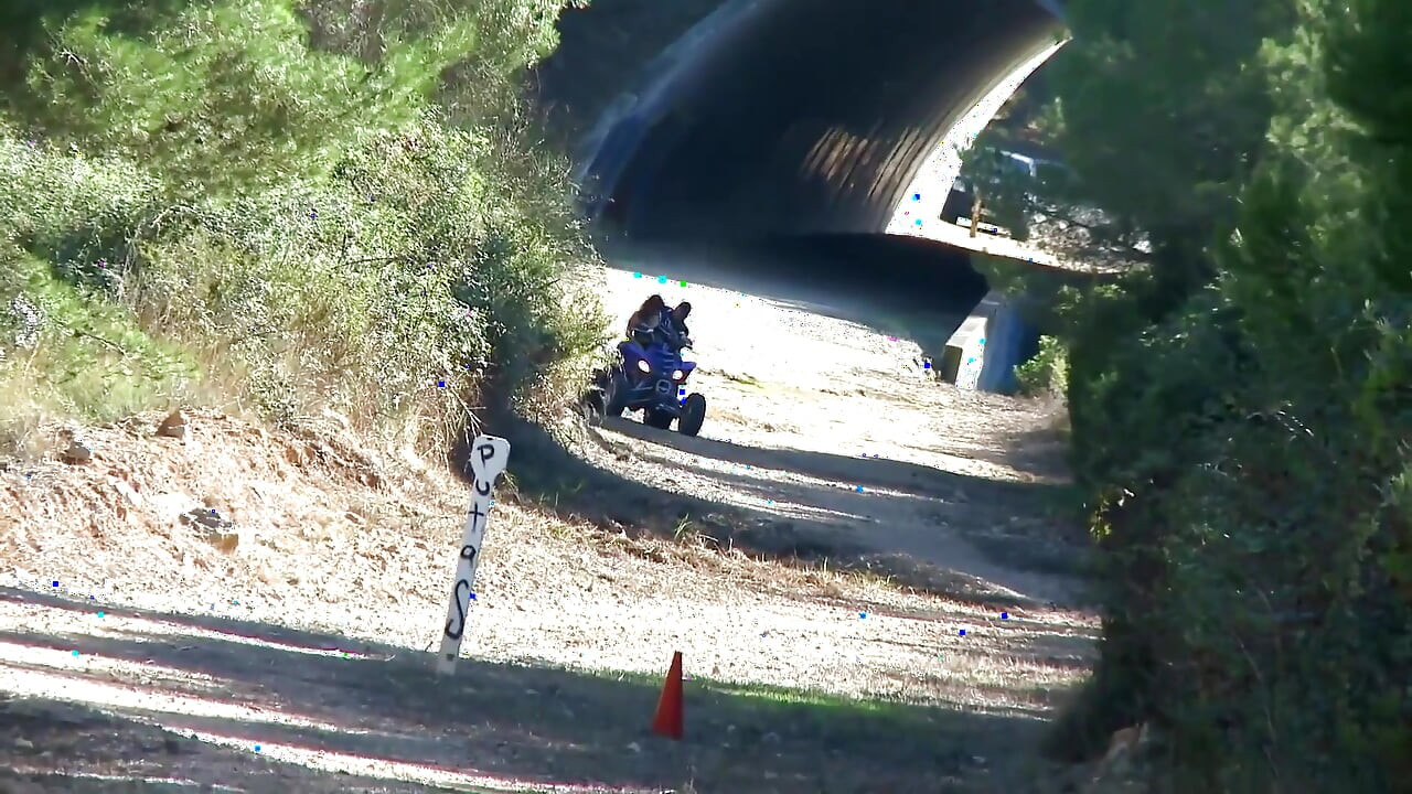 My busty stepsister Kimy Blue really wanted to fuck on the quad