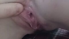 My submissive slut has hands free no touch orgasm with contractions close-up